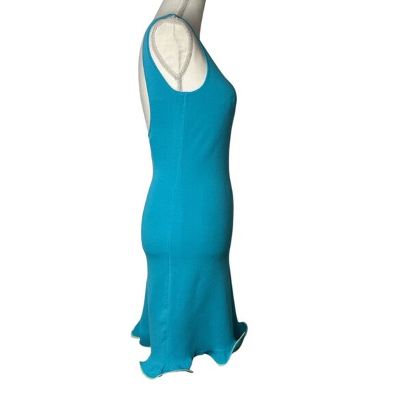 NIA x REVOLVE Dorian Dress in Turquoise New Womens Stretchy Ruffle Mini - Picture 5 of 8